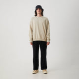 Afends Mens Luxury - Recycled Crew Neck Jumper - Cement - Afends mens luxury   recycled crew neck jumper   cement   sustainable clothing   streetwear