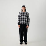 Afends Mens Asta - Hemp Check Knit Crew Neck Jumper - Steel - Afends mens asta   hemp check knit crew neck jumper   steel   sustainable clothing   streetwear