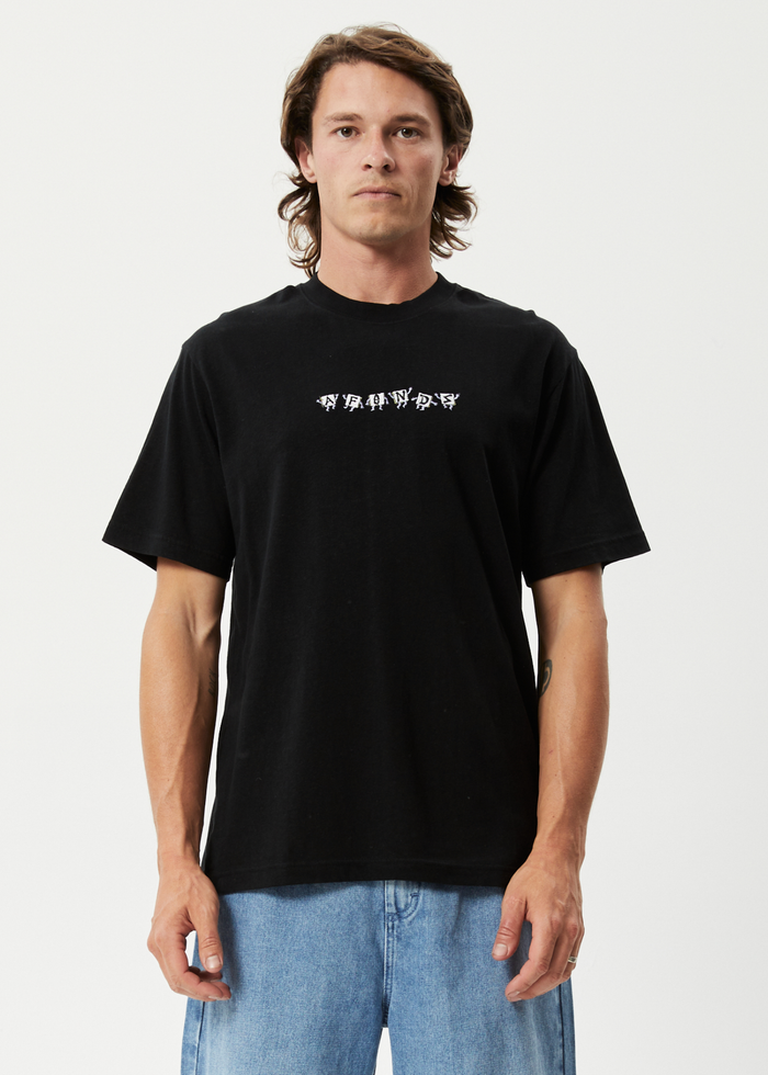 Afends Mens Microdosed - Hemp Retro T-Shirt - Black - Sustainable Clothing - Streetwear