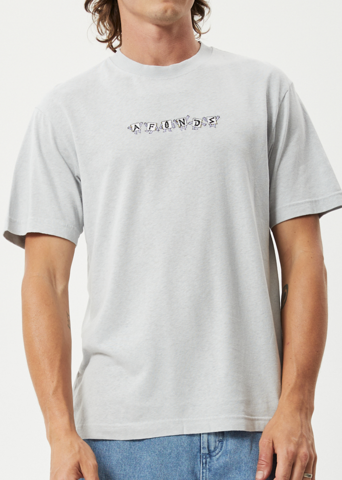 Afends Mens Microdosed - Hemp Retro T-Shirt - Smoke - Sustainable Clothing - Streetwear