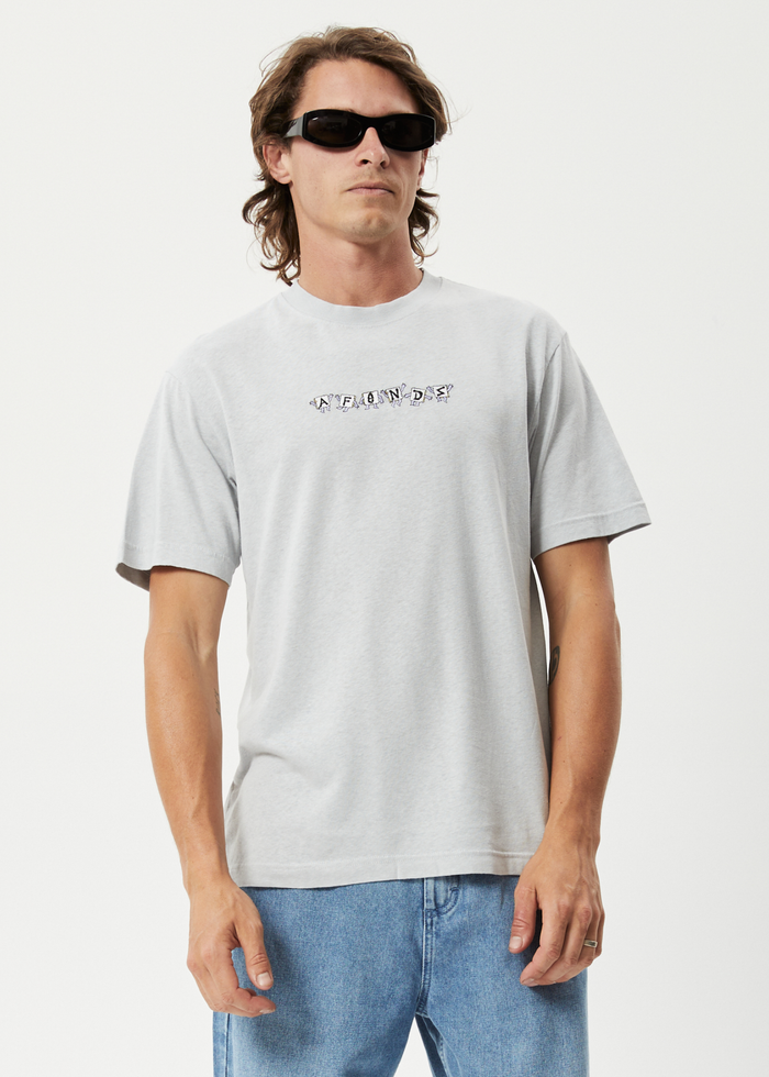 Afends Mens Microdosed - Hemp Retro T-Shirt - Smoke - Sustainable Clothing - Streetwear