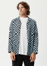 Afends Mens Void - Hemp Check Long Sleeve Shirt - Sky Blue - Afends mens void   hemp check long sleeve shirt   sky blue   sustainable clothing   streetwear