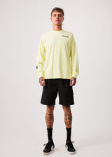 Afends Mens Millions - Recycled Long Sleeve T-Shirt - Citron - Afends mens millions   recycled long sleeve t shirt   citron   sustainable clothing   streetwear