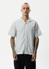 Afends Mens Worldstar - Organic Cuban Short Sleeve Shirt - White - Afends mens worldstar   organic cuban short sleeve shirt   white   sustainable clothing   streetwear