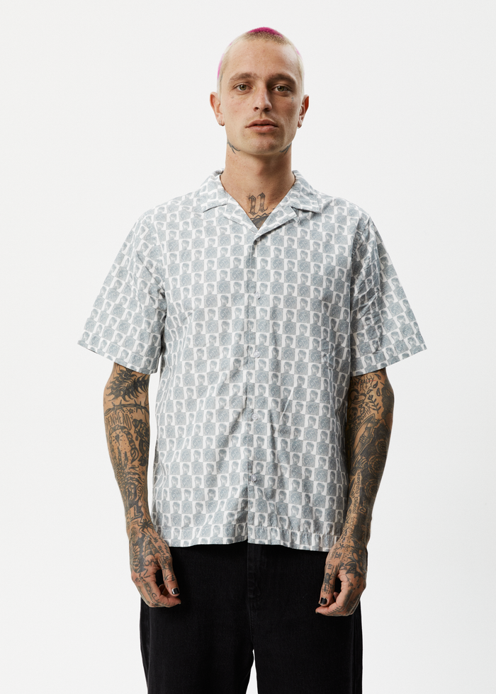 Afends Mens Worldstar - Organic Cuban Short Sleeve Shirt - White - Sustainable Clothing - Streetwear
