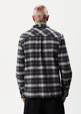 Afends Mens Nobody - Recycled Flannel Long Sleeve Shirt - Black - Afends mens nobody   recycled flannel long sleeve shirt   black   sustainable clothing   streetwear