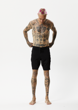 Afends Mens Question Everything - Recycled Fixed Waist Boardhorts - Black - Afends mens question everything   recycled fixed waist boardhorts   black   sustainable clothing   streetwear