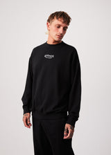Afends Mens Spaced - Recycled Crew Neck Jumper - Black - Afends mens spaced   recycled crew neck jumper   black   sustainable clothing   streetwear