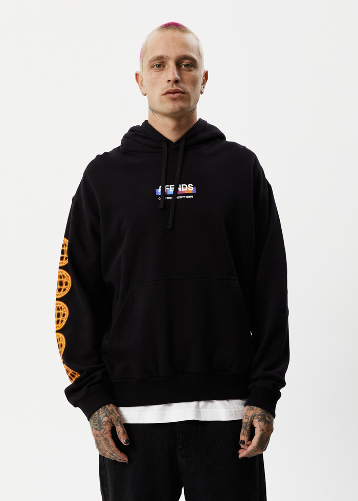 Afends Mens Question Everything - Recycled Hoodie - Black - Sustainable Clothing - Streetwear