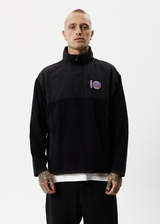 Afends Mens Nobody - Recycled Fleece Pullover - Black - Afends mens nobody   recycled fleece pullover   black   sustainable clothing   streetwear
