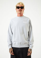 Afends Mens Vortex - Recycled Crew Neck Jumper - Smoke - Afends mens vortex   recycled crew neck jumper   smoke   sustainable clothing   streetwear