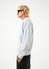 Afends Mens Vortex - Recycled Crew Neck Jumper - Smoke - Afends mens vortex   recycled crew neck jumper   smoke   sustainable clothing   streetwear