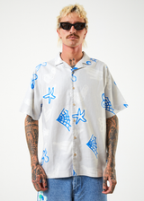 Afends Mens Planetary - Hemp Cuban Short Sleeve Shirt - Smoke - Afends mens planetary   hemp cuban short sleeve shirt   smoke   sustainable clothing   streetwear