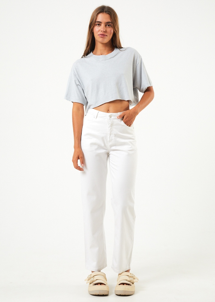 Afends Womens Shelby - Hemp Wide Leg Pants - White - Sustainable Clothing - Streetwear