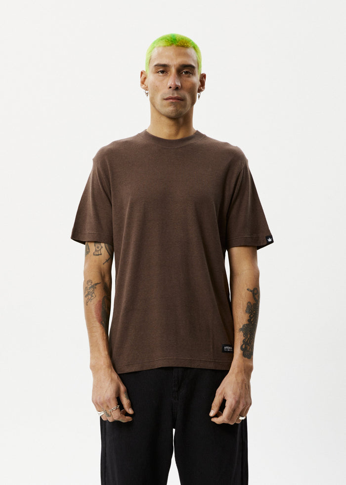 Afends Mens Classic - Hemp Retro Fit Tee - Coffee - Sustainable Clothing - Streetwear