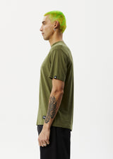 Afends Mens Classic - Hemp Retro Fit Tee - Military - Afends mens classic   hemp retro fit tee   military   sustainable clothing   streetwear