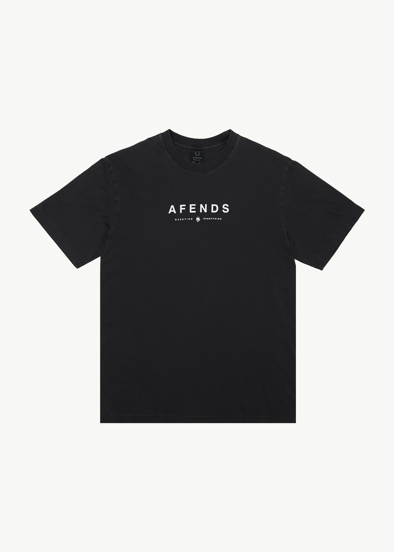 Afends Mens Thrown Out - Retro Fit Tee - Black / White