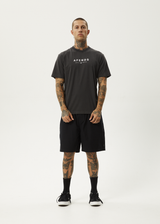 Afends Mens Thrown Out - Retro Fit Tee - Black / White - Afends mens thrown out   retro fit tee   black / white   sustainable clothing   streetwear