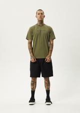 Afends Mens Thrown Out - Retro Fit Tee - Military - Afends mens thrown out   retro fit tee   military   sustainable clothing   streetwear