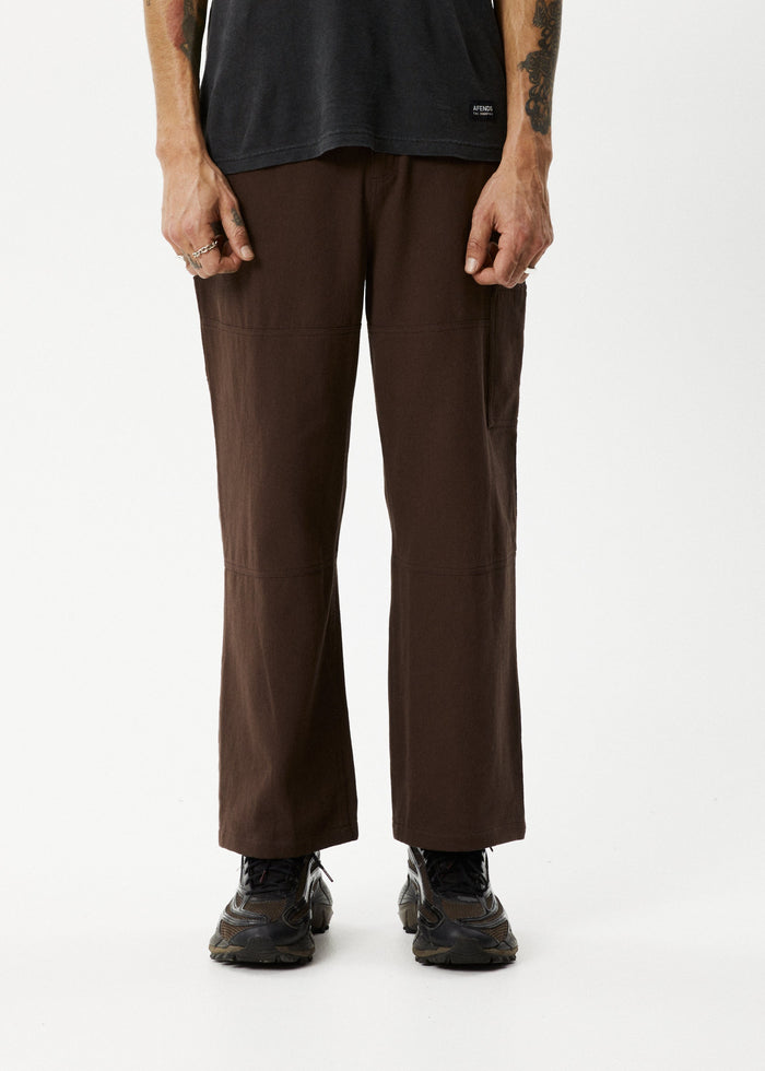 Afends Mens Richmond - Recycled Carpenter Pant - Coffee - Sustainable Clothing - Streetwear