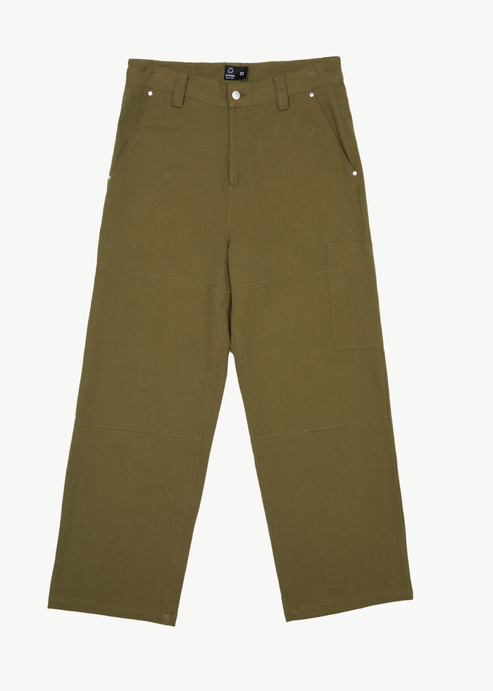 Afends Mens Richmond - Recycled Carpenter Pant - Military - Sustainable Clothing - Streetwear