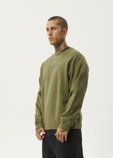 Afends Mens Thrown Out - Crew Neck - Military - Afends mens thrown out   crew neck   military   sustainable clothing   streetwear