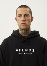 Afends Mens Thrown Out - Pull On Hood - Black - Afends mens thrown out   pull on hood   black   sustainable clothing   streetwear