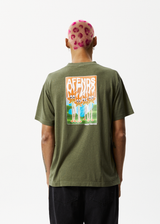 Afends Mens Vibrations - Hemp Boxy Graphic T-Shirt - Cypress - Afends mens vibrations   hemp boxy graphic t shirt   cypress   sustainable clothing   streetwear