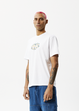 Afends Mens Bloom - Recycled Retro Graphic Logo T-Shirt - White - Afends mens bloom   recycled retro graphic logo t shirt   white   sustainable clothing   streetwear