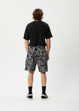 Afends Mens Script - Organic Elastic Waist Shorts - Black - Afends mens script   organic elastic waist shorts   black   sustainable clothing   streetwear