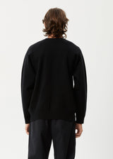 Afends Mens Eternal - Recycled Knit Crew Neck Jumper - Black - Afends mens eternal   recycled knit crew neck jumper   black   sustainable clothing   streetwear