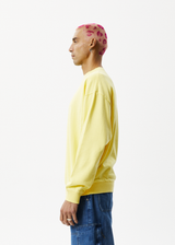 Afends Mens Bloom - Recycled Crew Neck Jumper - Butter - Afends mens bloom   recycled crew neck jumper   butter   sustainable clothing   streetwear