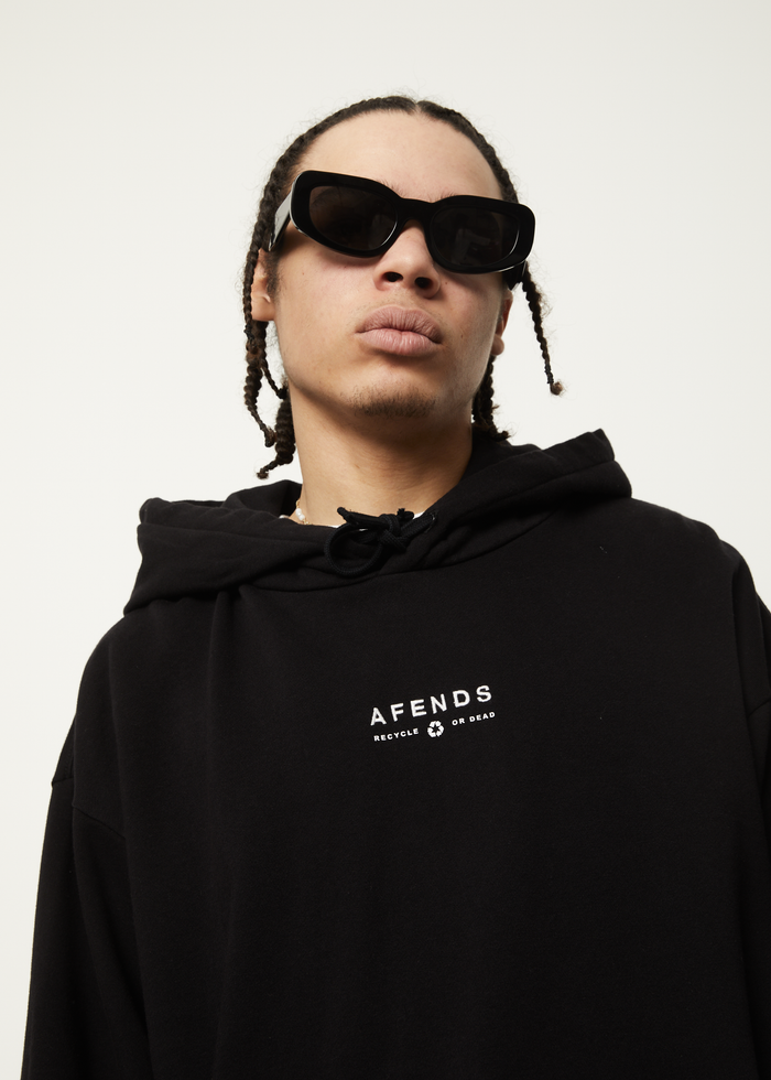 Afends Mens Calico - Recycled Hoodie - Black - Sustainable Clothing - Streetwear