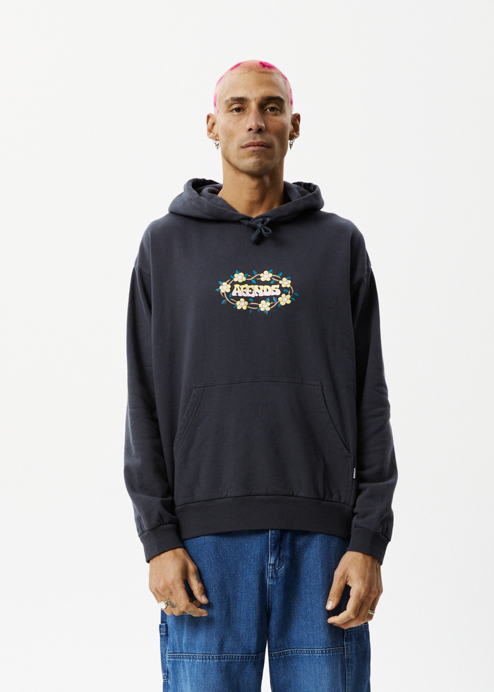 Afends Mens Bloom - Recycled Hoodie - Charcoal - Sustainable Clothing - Streetwear