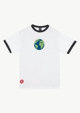 Afends Mens World - Graphic Ringer T-Shirt - White - Afends mens world   graphic ringer t shirt   white   sustainable clothing   streetwear