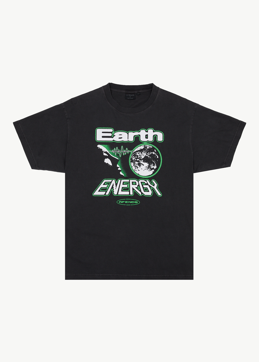 Afends Mens Earth Energy - Boxy Fit Tee - Stone Black - Sustainable Clothing - Streetwear