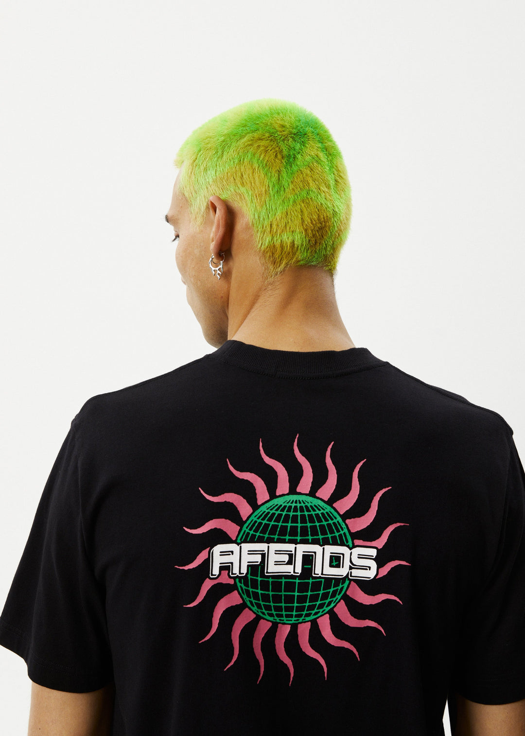 Afends Mens Solar Flare - Retro Fit Tee - Black - Sustainable Clothing - Streetwear