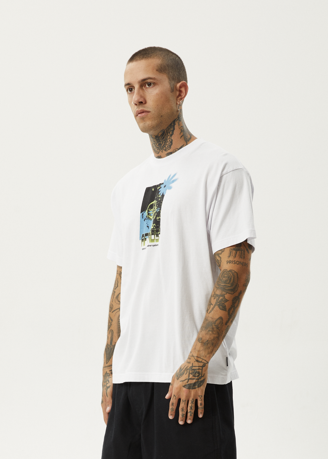 Afends Mens Space Junk - Boxy Fit Tee - White - Sustainable Clothing - Streetwear