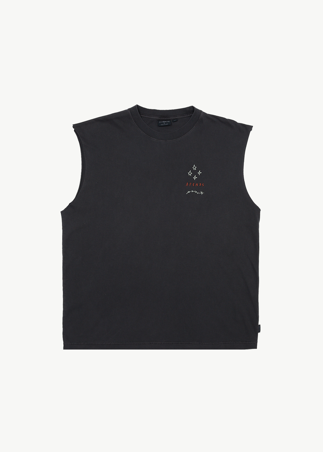 Afends Mens Stars - Sleeveless Tee - Stone Black - Sustainable Clothing - Streetwear