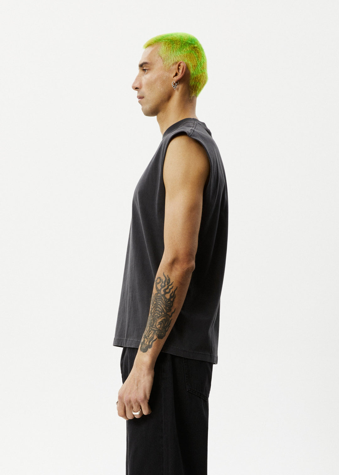 Afends Mens Statue - Sleeveless Tee - Stone Black - Sustainable Clothing - Streetwear