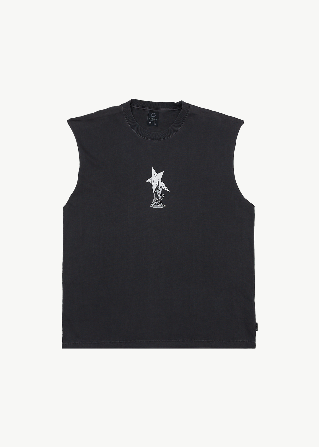 Afends Mens Statue - Sleeveless Tee - Stone Black - Sustainable Clothing - Streetwear