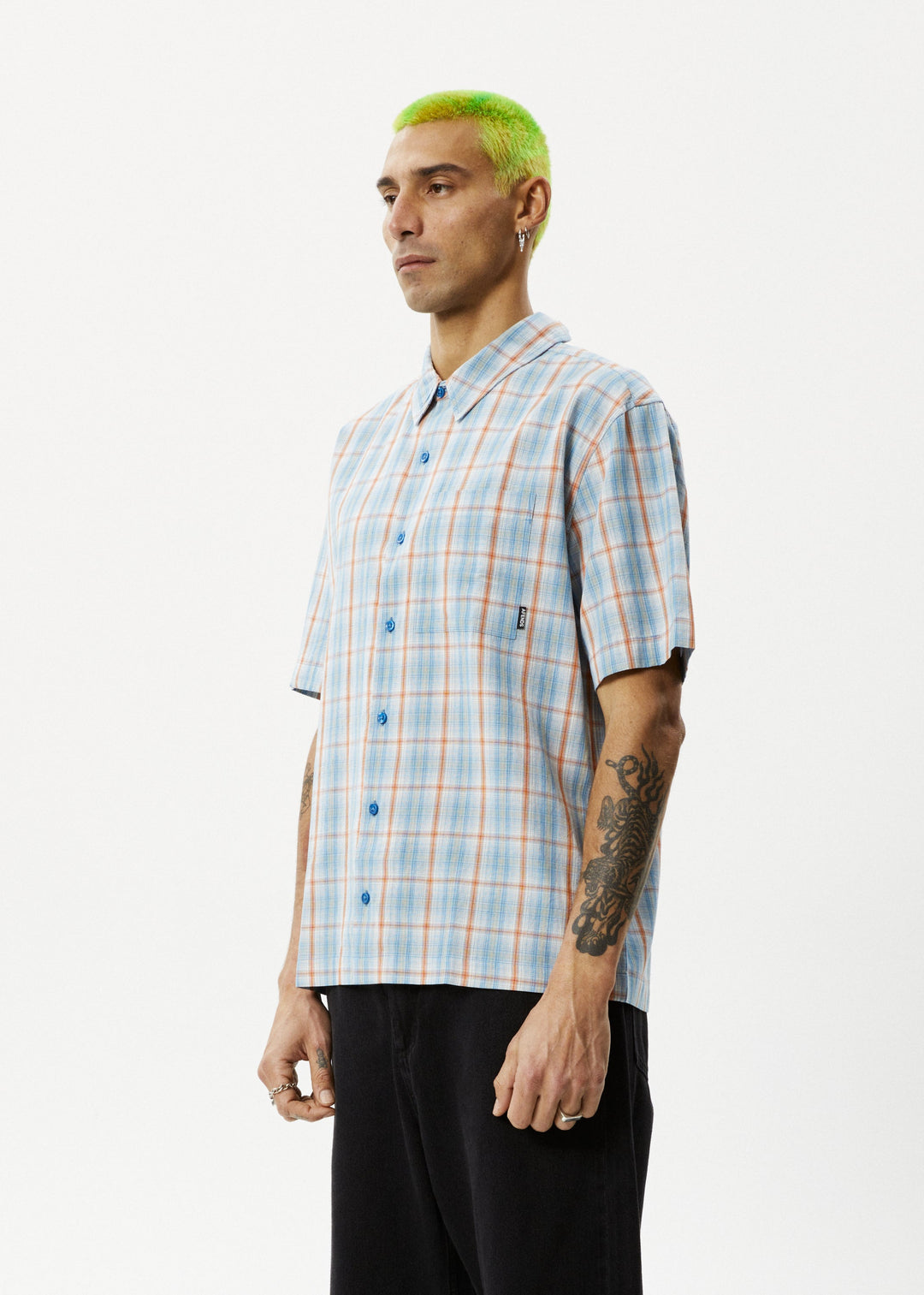 Afends Mens Position - Short Sleeve Shirt - Lake Check - Sustainable Clothing - Streetwear