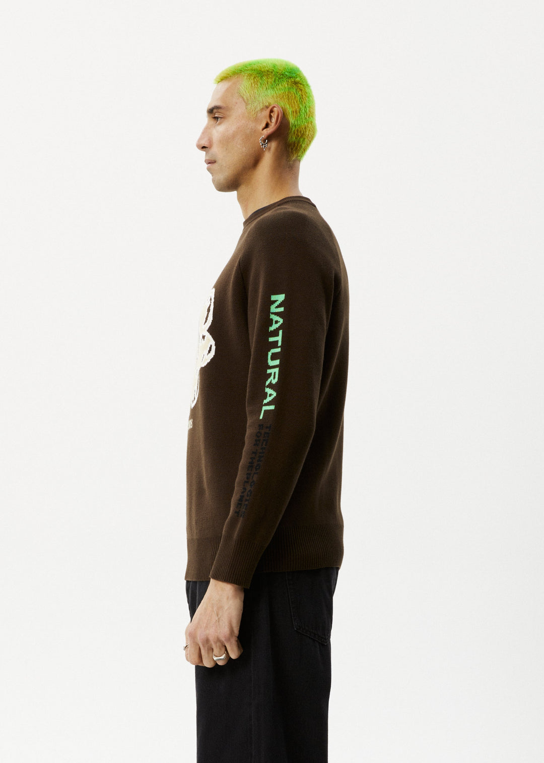 Afends Mens Technology - Raglan Knit - Earth - Sustainable Clothing - Streetwear