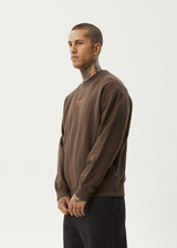 Afends Mens Space - Crew Neck - Coffee - Afends mens space   crew neck   coffee   sustainable clothing   streetwear