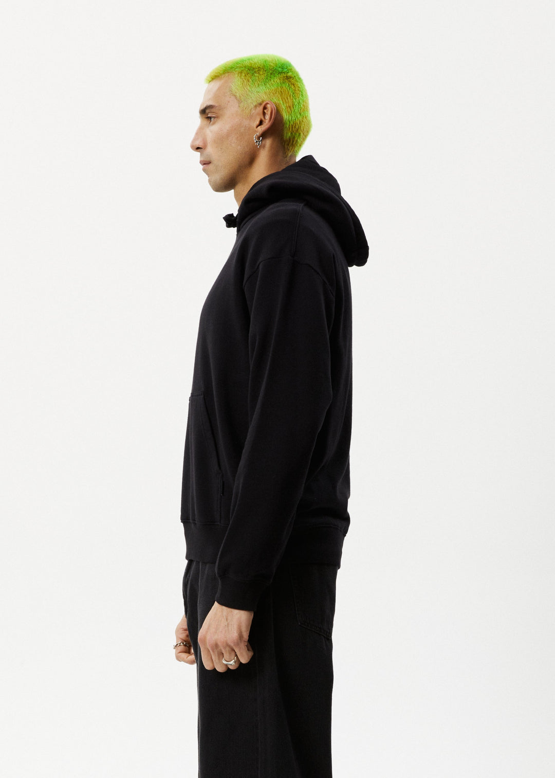 Afends Mens Enjoyment - Pull On Hood - Black - Sustainable Clothing - Streetwear