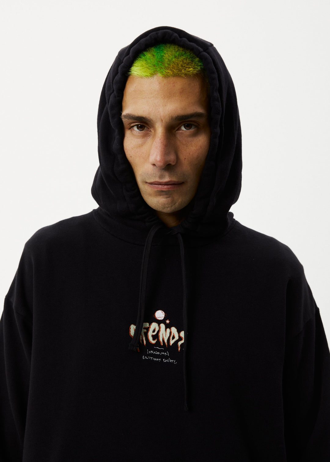 Afends Mens Enjoyment - Pull On Hood - Black - Sustainable Clothing - Streetwear