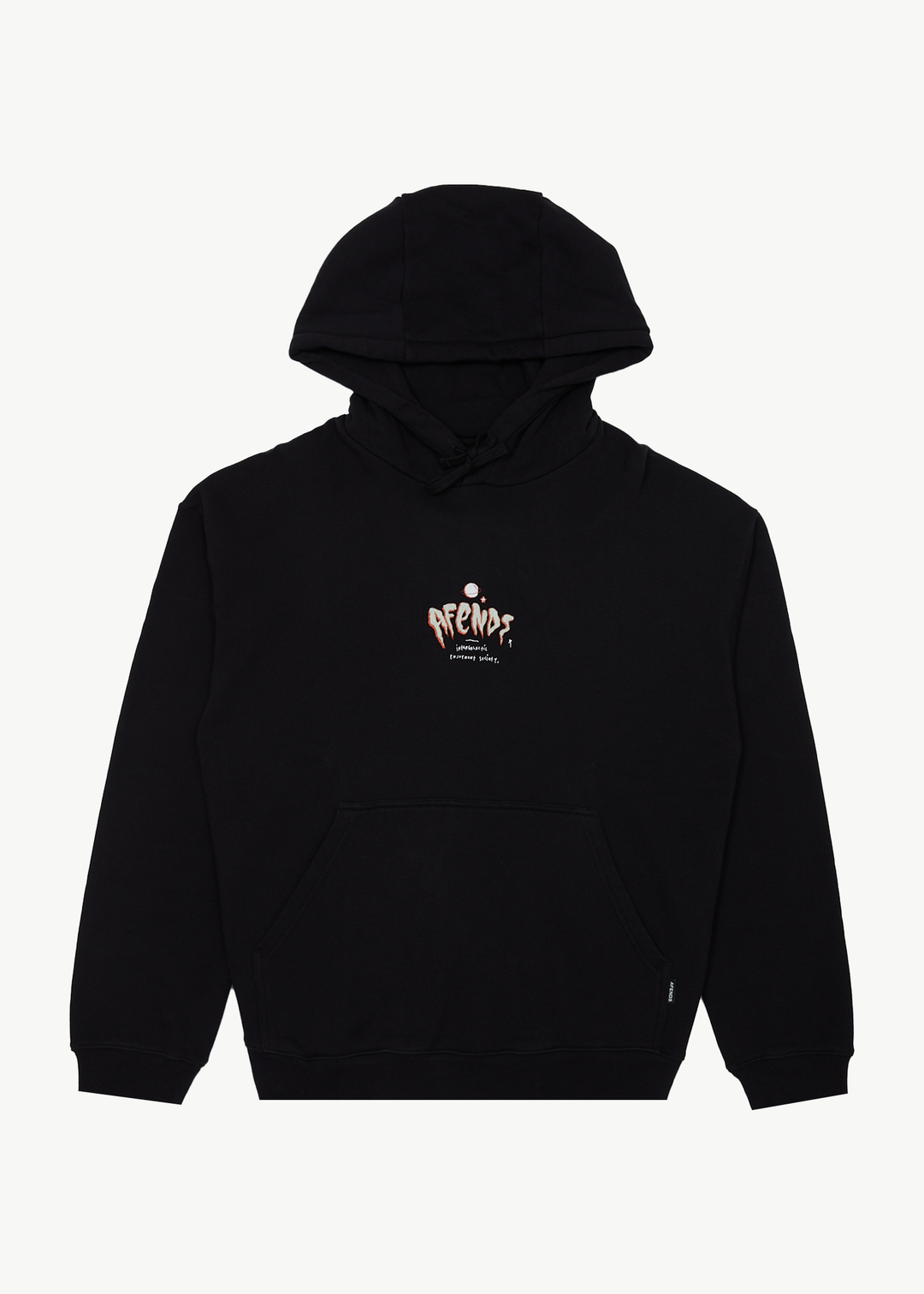 Afends Mens Enjoyment - Pull On Hood - Black - Sustainable Clothing - Streetwear