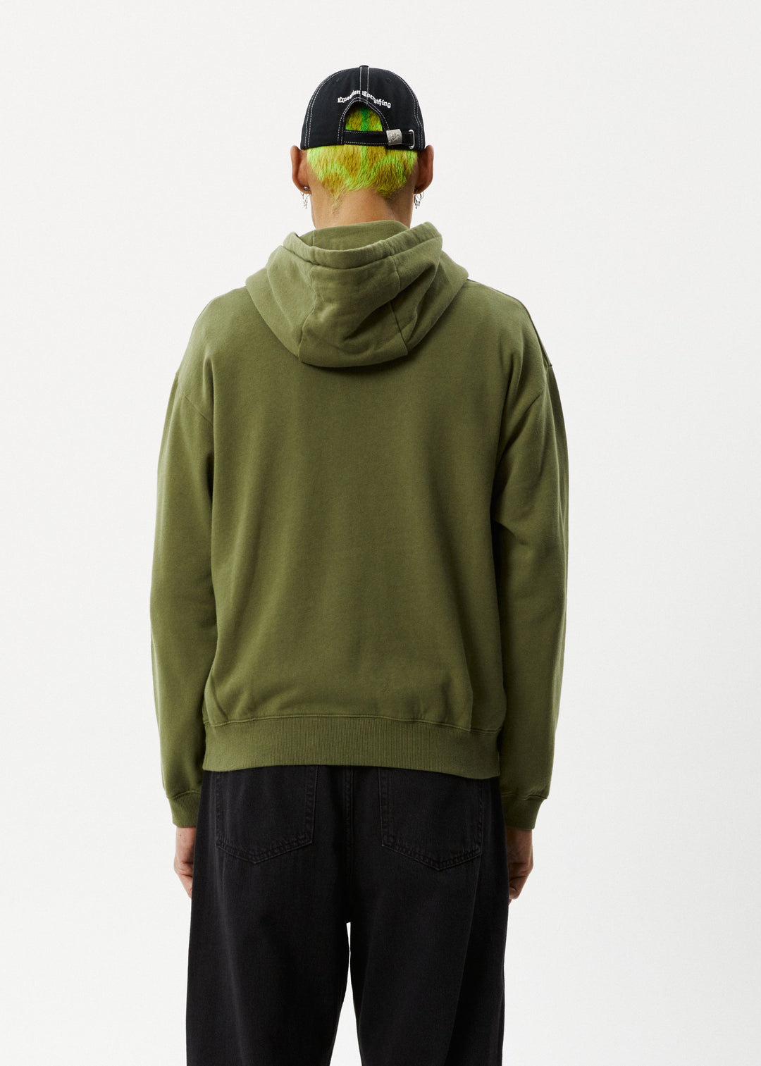 Afends Mens Enjoyment - Pull On Hood - Military - Sustainable Clothing - Streetwear