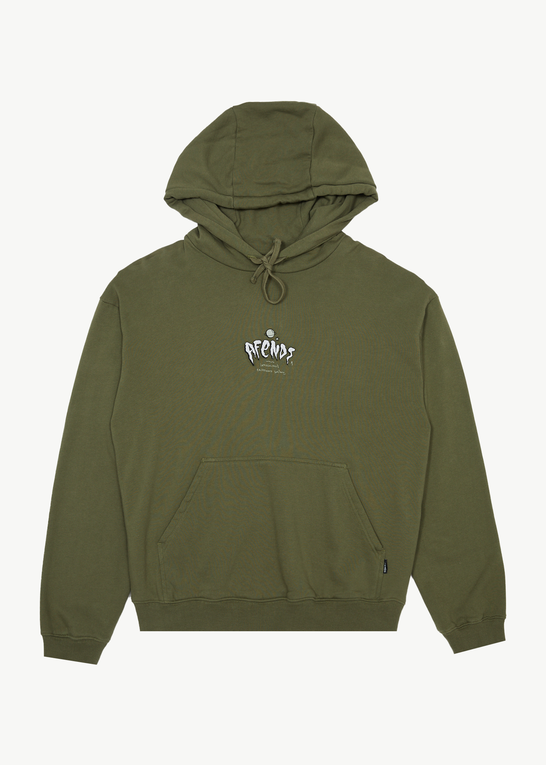 Afends Mens Enjoyment - Pull On Hood - Military - Sustainable Clothing - Streetwear