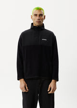 Afends Mens Message - Fleece Pullover - Black - Afends mens message   fleece pullover   black   sustainable clothing   streetwear
